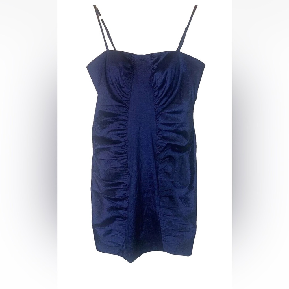Calvin Klein VTG 90’s BLUE Metallic Sleeveless Sheath Dress Sz 10